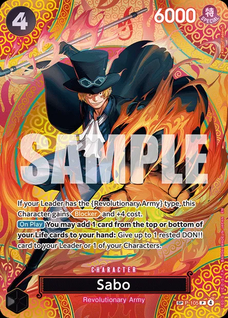 Sabo, One Piece card P-105 — Promotion card set