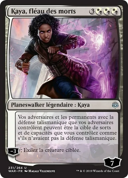 Kaya, fléau des morts, carte Magic WAR 231 — extension La guerre des Planeswalkers