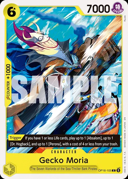 Gecko Moria, One Piece card OP16-105 — THE TIME OF BATTLE set