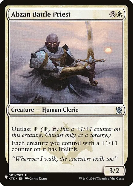 Prêtre de bataille abzan, carte Magic PLST KTK-1 — extension The List