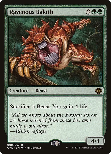 Ravenous Baloth, Magic card GVL 8 — Duel Decks Anthology: Garruk vs. Liliana set