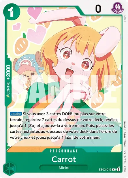 Carrot, carte One Piece EB02-013 — extension Anime 25th Collection