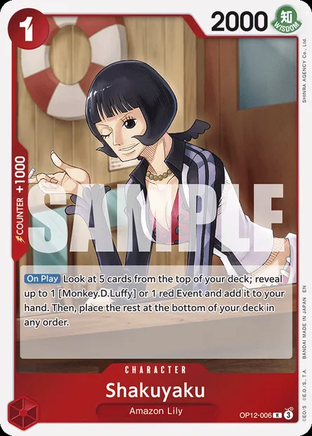 Shakuyaku, One Piece card OP12-006 — LEGACY OF THE MASTER set
