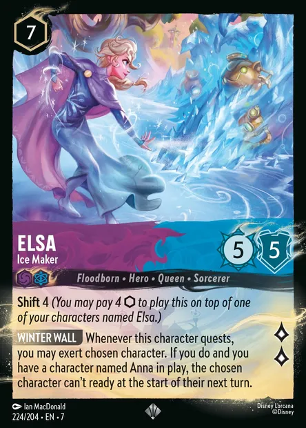 Elsa - Ice Maker, Disney Lorcana card CH7-224 — Archazia's Island set