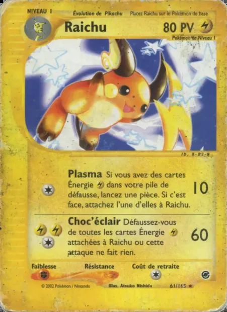 Raichu, carte Pokémon EX 61 — extension Expedition