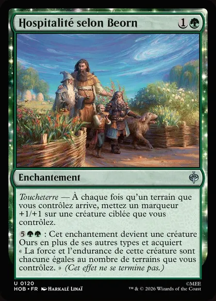 Hospitalité selon Beorn, carte Magic HOB 120 — extension The Hobbit