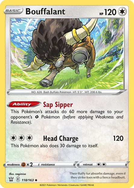 Bouffalant, Pokémon card BST 118 — Battle Styles set