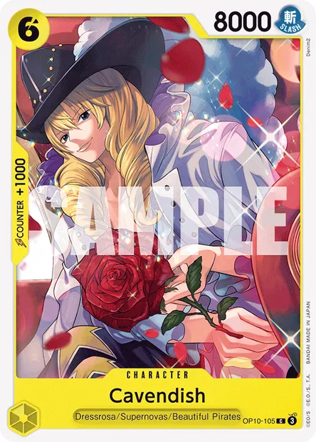 Cavendish, One Piece card OP10-105 — ROYAL BLOOD set