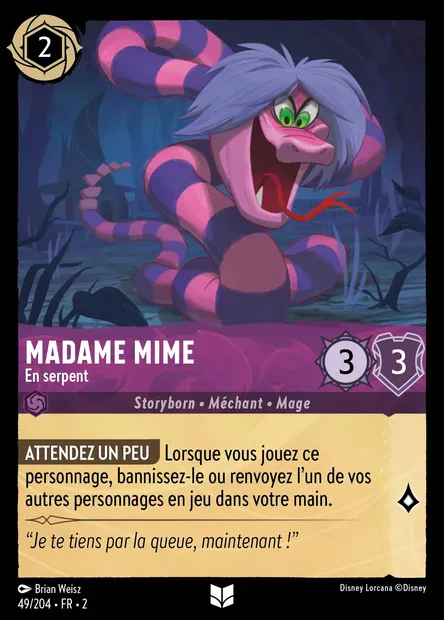 Madame Mime - En serpent, carte Disney Lorcana CH2-049 — extension L'Ascension des Floodborn