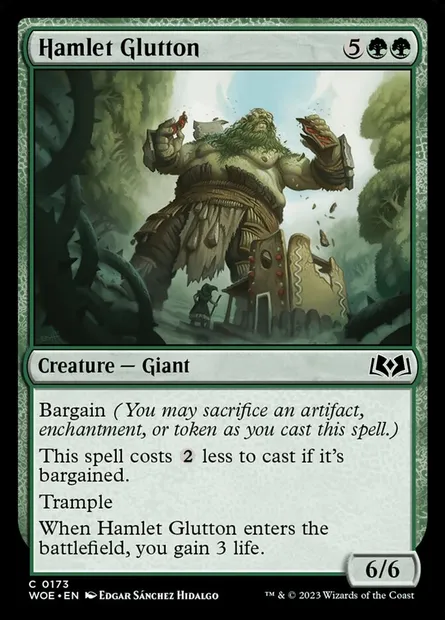 Hamlet Glutton, Magic card WOE 173 — Wilds of Eldraine set