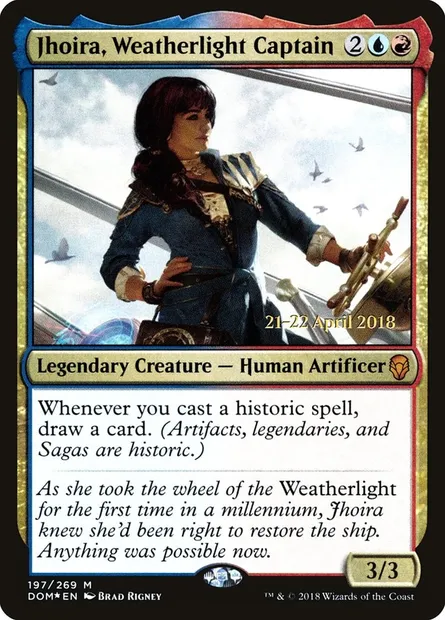 Jhoira, Weatherlight Captain, Magic card PDOM 197s — Dominaria Promos set
