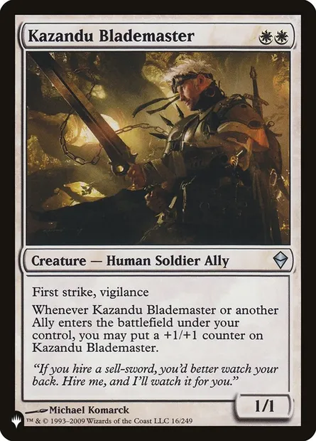 Kazandu Blademaster, Magic card PLST ZEN-16 — The List set