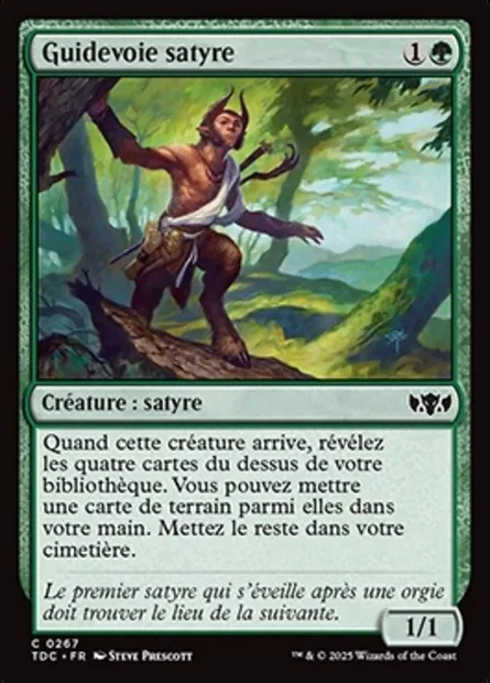 Guidevoie satyre, carte Magic TDC 267 — extension Tarkir: Dragonstorm Commander