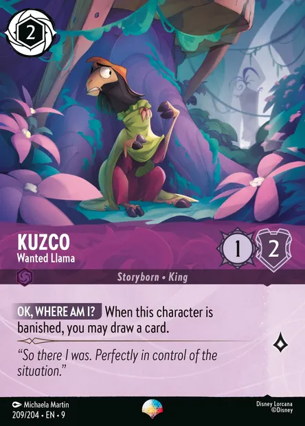 Kuzco - Wanted Llama, Disney Lorcana card CH9-209 — Fabled set