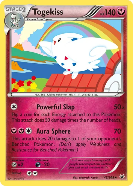 Togekiss, Pokémon card ROS 45 — Roaring Skies set