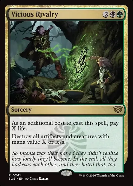 Vicious Rivalry, Magic card SOS 241 — Secrets of Strixhaven set