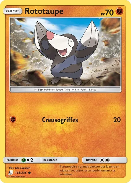 Rototaupe, carte Pokémon UNM 118 — extension Harmonie des Esprits
