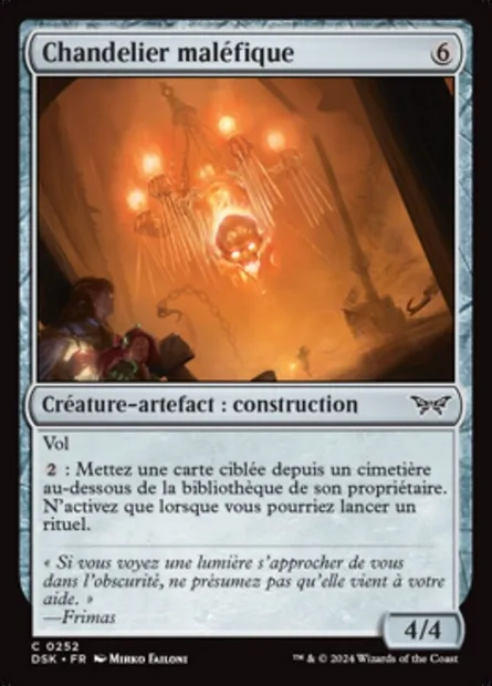 Chandelier maléfique, carte Magic DSK 252 — extension Duskmourn: House of Horror