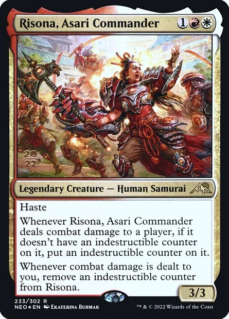 Risona, commandante Asari, carte Magic PNEO 233s — extension Kamigawa: Neon Dynasty Promos