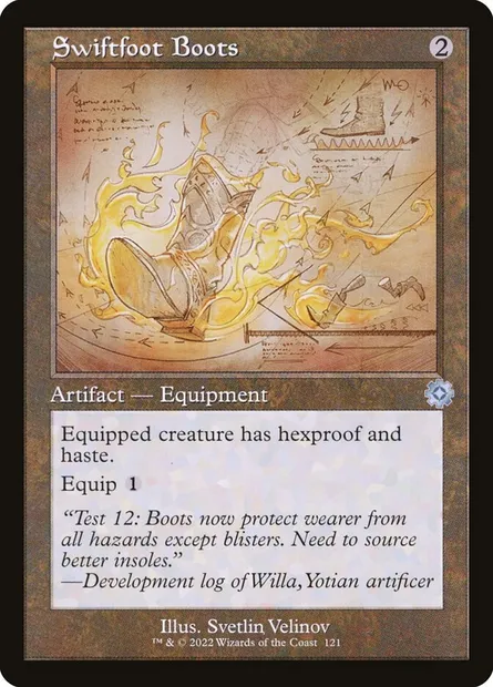 Swiftfoot Boots, Magic card BRR 121 — The Brothers' War Retro Artifacts set