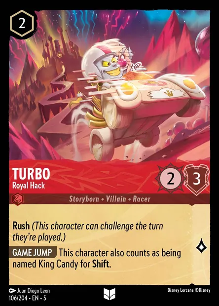 Turbo - Royal Hack, Disney Lorcana card CH5-106 — Shimmering Skies set