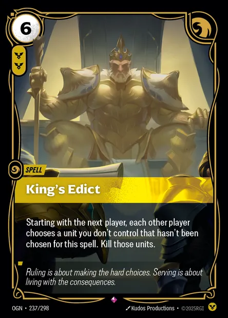 King's Edict, carte Riftbound OGN 237 — extension Origins
