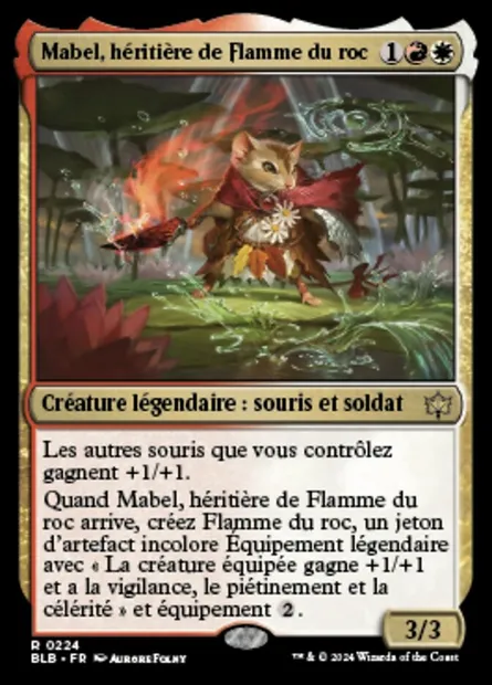 Mabel, héritière de Flamme du roc, carte Magic BLB 224 — extension Bloomburrow