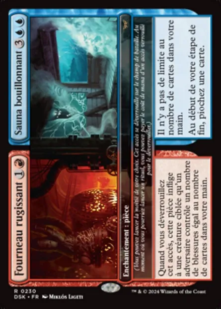 Fourneau rugissant // Sauna bouillonnant, carte Magic DSK 230 — extension Duskmourn: House of Horror