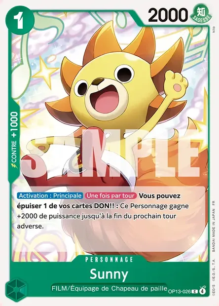 Sunny, carte One Piece OP13-026 — extension SUCCESSEURS