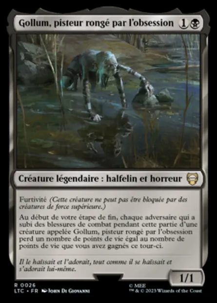 Gollum, pisteur rongé par l'obsession, carte Magic LTC 26 — extension Tales of Middle-earth Commander