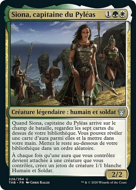 Siona, capitaine du Pyléas, carte Magic THB 226 — extension Theros Beyond Death