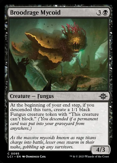 Broodrage Mycoid, Magic card LCI 95 — The Lost Caverns of Ixalan set