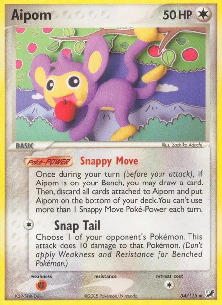 Aipom, Pokémon card UF 34 — Unseen Forces set
