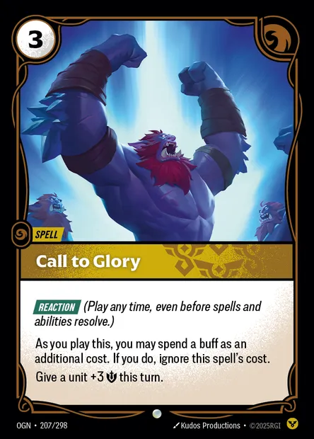 Call to Glory, carte Riftbound OGN 207 — extension Origins