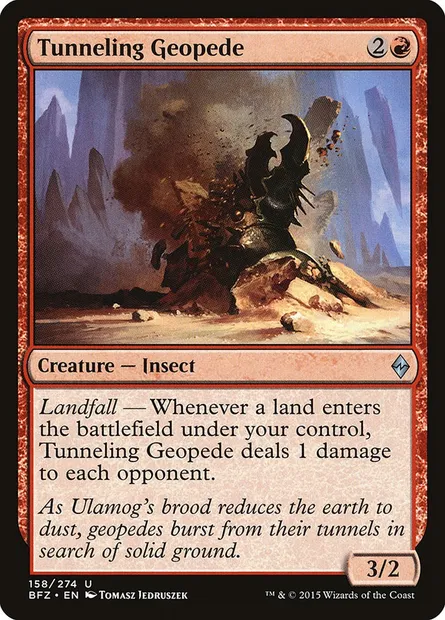 Tunneling Geopede, Magic card BFZ 158 — Battle for Zendikar set