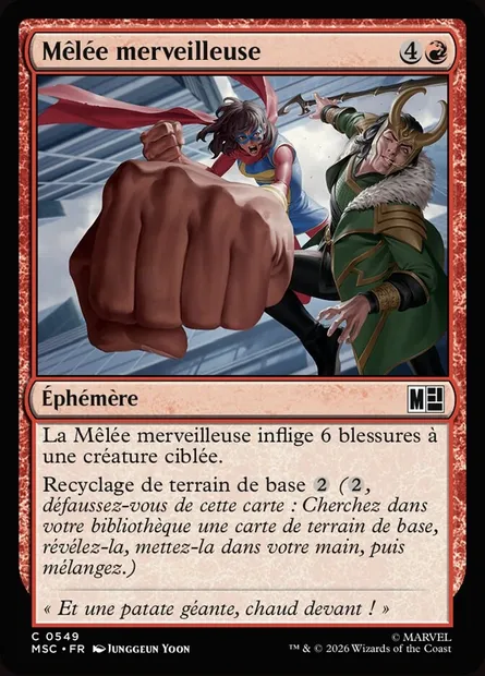 Mêlée merveilleuse, carte Magic MSC 549 — extension Marvel Super Heroes Commander