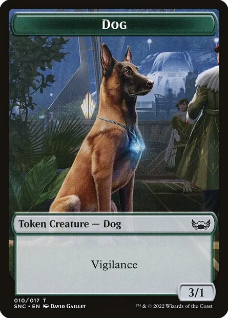 Dog, carte Magic TSNC 10 — extension Streets of New Capenna Tokens