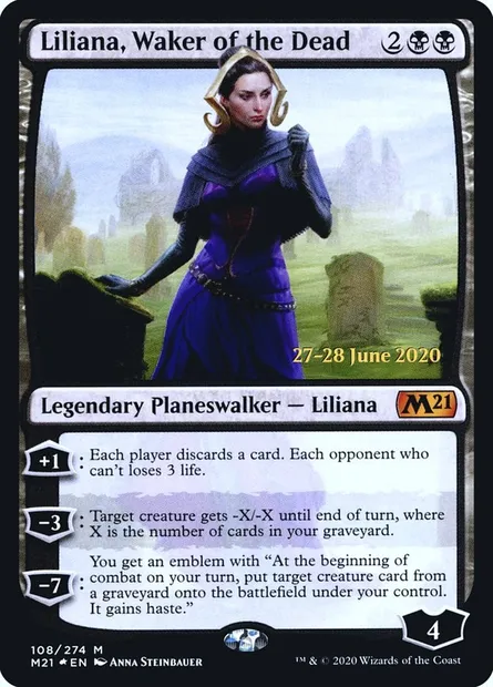 Liliana, éveilleuse des morts, carte Magic PM21 108s — extension Core Set 2021 Promos