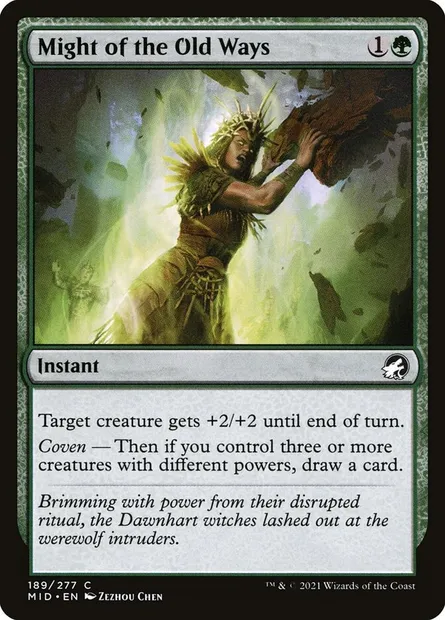 Might of the Old Ways, Magic card MID 189 — Innistrad: Midnight Hunt set