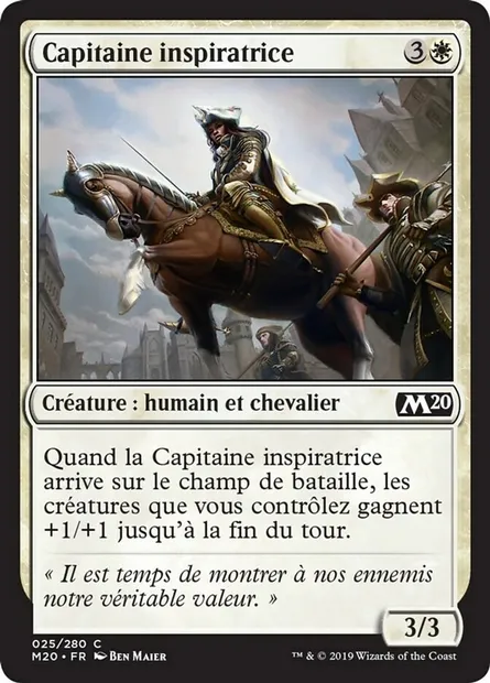 Capitaine inspiratrice, carte Magic M20 25 — extension Core Set 2020