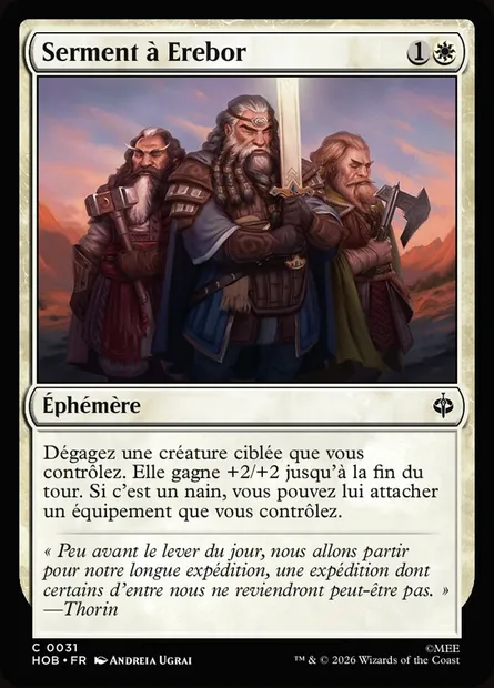 Serment à Erebor, carte Magic HOB 31 — extension The Hobbit