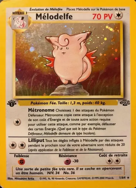 Mélodelfe, carte Pokémon JU 1 — extension Jungle