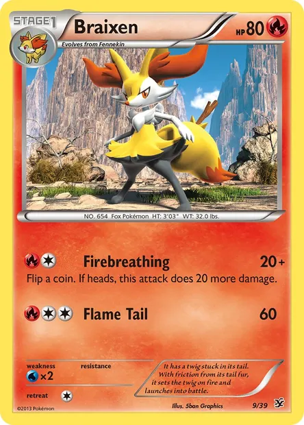 Braixen, Pokémon card KSS 9 — Kalos Starter Set set