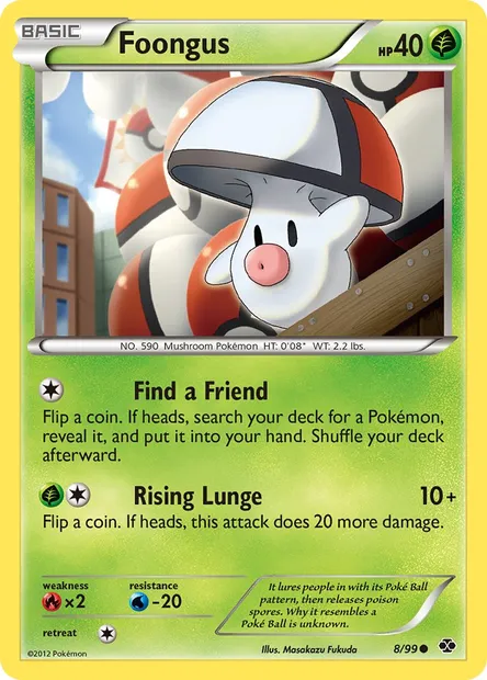 Foongus, Pokémon card NXD 8 — Next Destinies set