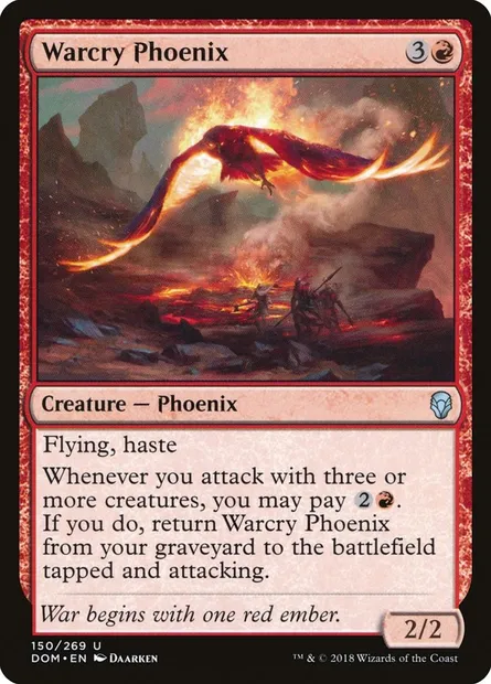 Warcry Phoenix, Magic card DOM 150 — Dominaria set