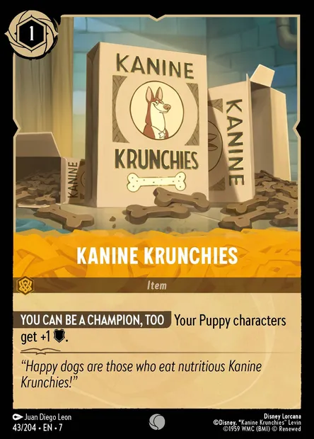 Kanine Krunchies, Disney Lorcana card CH7-043 — Archazia's Island set