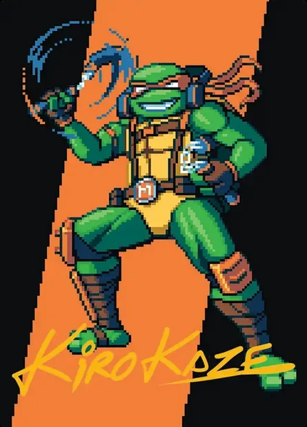 Michelangelo, the Heart // Michelangelo, the Heart, carte Magic ATMT 35 — extension Teenage Mutant Ninja Turtles Art Series
