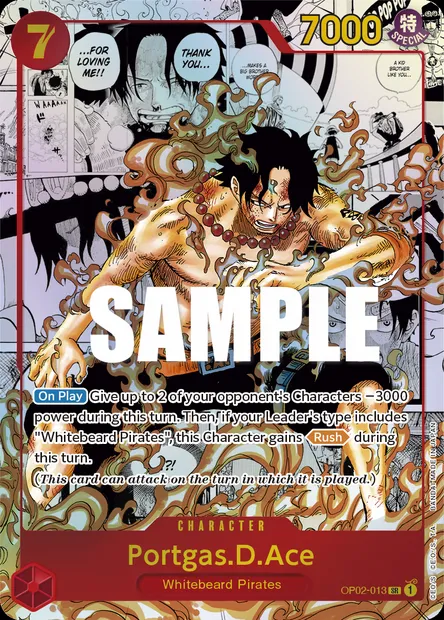 Portgas D. Ace, carte One Piece OP02-013 — extension PARAMOUNT WAR