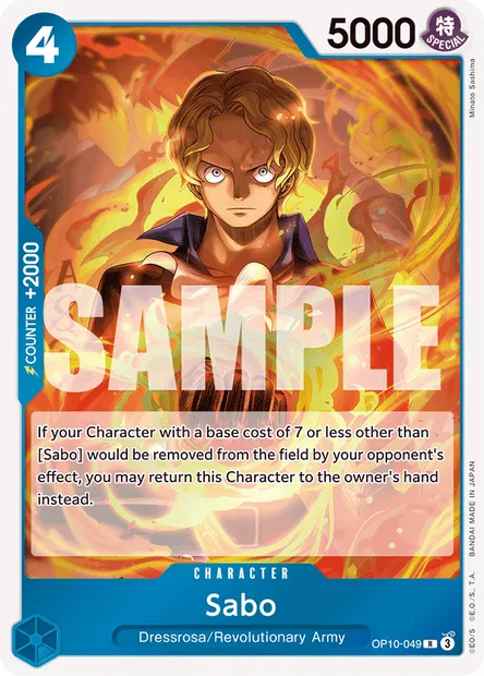 Sabo, One Piece card OP10-049 — ROYAL BLOOD set