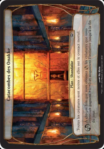 Catacombes des Onakke, carte Magic OPC2 28 — extension Planechase 2012 Planes